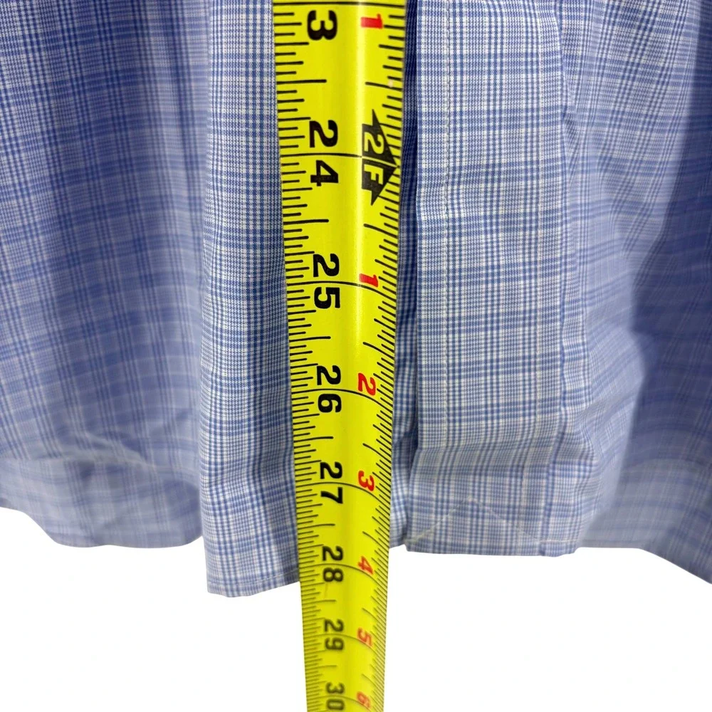 Polo Ralph Lauren NEW Mens Blue Micro-Check Spread Collar Dress Shirt 15‎ 32/33